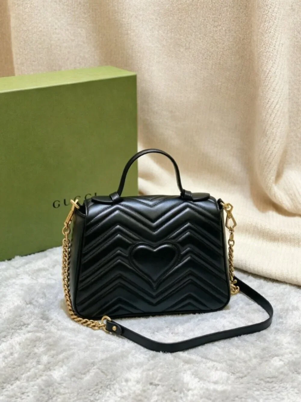 Gucci GG Marmont Medium Matelassé Top Handle Bag